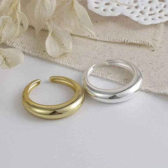 925 Sterling Silver Minimalist Simple Stackable Ring Band Gold or Silver - Picture 1 of 10
